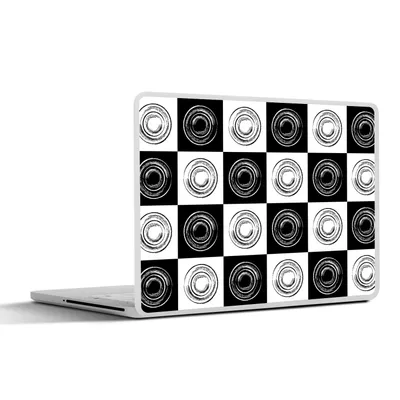 Produktbild von MuchoWow® Laptop Aufkleber Sticker Cover Muster - Schachbrett - Schwarz und Weiß 40x30 cm - Laptop Dekoration - Selbstklebend
