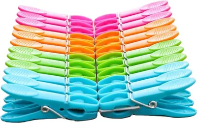 Produktbild von 24er-Pack farbenfrohe, robuste Wäscheklammern – langlebige Klammern zum Wäschewaschen und Lufttrocknen, perfekt für den Einsatz im Freien