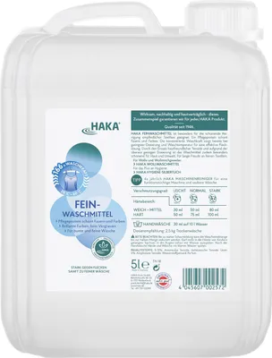 Produktbild von HAKA Feinwaschmittel 5l für Feines & Buntes wie Hemden, Blusen oder Seide