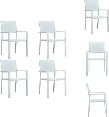 Produktbild von vidaXL Gartenstühle 4 Stk. Weiß Kunststoff Rattan-Optik -  Gartenstühle