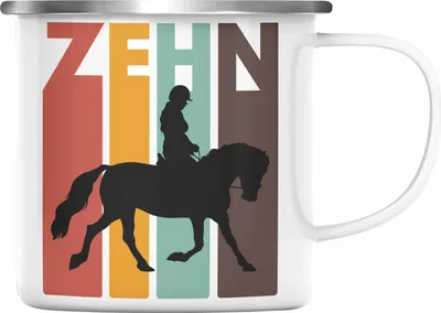 Produktbild von Trendation - 10. Geburtstag Mädchen Reiterin Geschenk 10 Geburtstagsgeschenk Tochter Pferde Pferdeliebhaber (Silber)