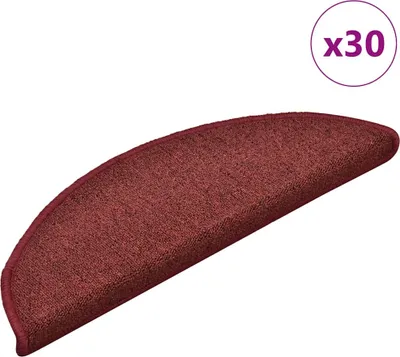Immagine prodotto di Tappetini per scale 30 pz 56x17x3 cm Bordeaux semicircolari