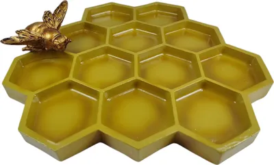 Produktbild von Vogelfutterstation im Bienenwaben Design in Gold