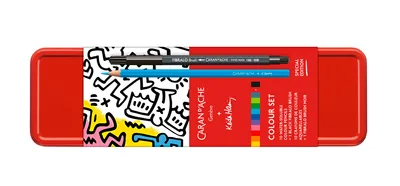 Obrázek produktu pro CARAN D'ACHE Set "Keith Haring", akvarelové pastelky a fix "Fibralo", 10+1, CC1285.023