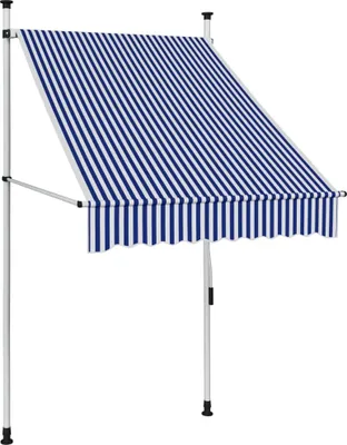 Obrázek produktu pro Ručně zatahovací markýza 100 cm modro-bílé pruhy