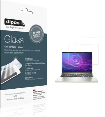 Immagine prodotto di 2x Pellicola Protettiva per MSI Prestige A16 Ai Plus Protezione Vetro Flessibile 9H dipos