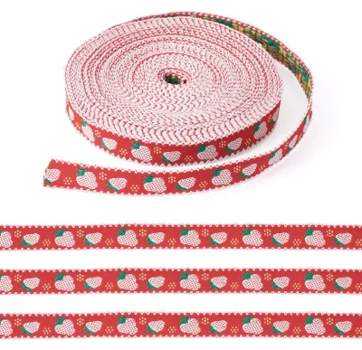Erdbeer-Band 10 Yards, 14 mm, rot, für Basteln & Deko