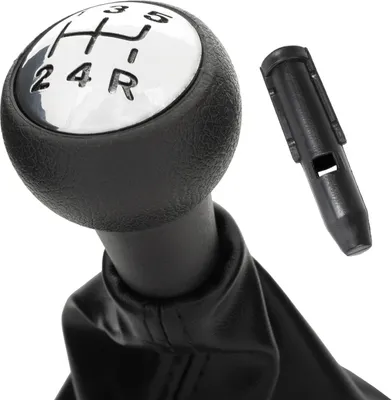 Produktbild von Schaltknauf Schaltmanschette + Rahmen + Adapter Hülse in Schwarz 5-Gang für