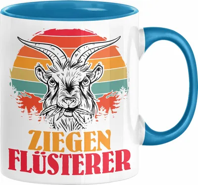 Produktbild von Ziegen Hirte Geschenk Tasse Ziegen Flüsterer Geschenkidee Ziegen-Liebhaber Kaffee-Becher (Blau)