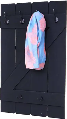 Produktbild von Wandgarderobe HWC-D13, Garderobe Garderobenpaneel, 6 Haken 91x60cm  dunkelgrau shabby