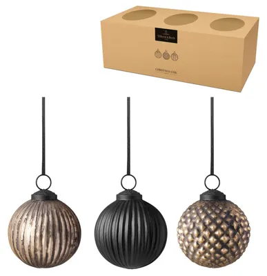 Image de Boules de Noël Villeroy & Boch, ensemble "Christmas Chic", 3 pièces