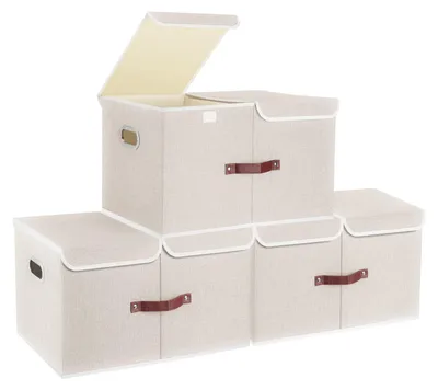 Aufbewahrungsbox-Set, 3er, faltbar, 55x33x30 cm, beige
