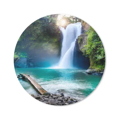 Produktbild von MuchoWow® Mauspad Mousepad Wasserfall - Steine - Landschaft - Pflanzen - Wasser 30x30 cm - Mousepads - Maus Mat - Pad - Mausunterlage - Tischunterlage - Schreibtischmatten