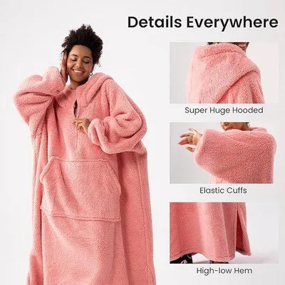 Produktbild von Übergroße Kapuzenjacke, Fleece-Decke in XL-Größe für Damen und Herren