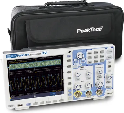 Obrázek produktu pro PEAKTECH 1355 Digitální paměťový osciloskop, 60 MHz, 2 kanály, dotykový displej (P 1355)