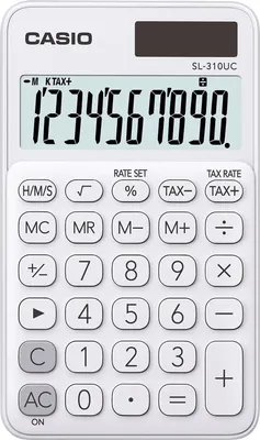 Immagine prodotto di Casio® SL-310UC-WE Calcolatrice tascabile a energia solare/batteria Display LC a 10 cifre bianco