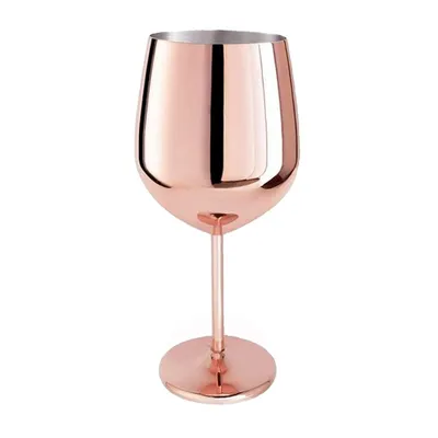 Produktbild von Edelstahl Weinglas Kupferfarben 400 ml Weinbecher Weinkelch Rotweinglas Weißweinglas Wein Becher Kelch Glas