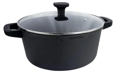 Productafbeelding van Nerthus FIH 1556: Grote pan van gegoten aluminium met antiaanbaklaag, geschikt voor inductiekookplaten