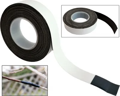 Produktbild von Gartenpaul Profi Universal Veredelungsband, dehnbare dunkle Ausführung, abziehbare Schutzfolie, 19mm breit, 5m Rolle, nicht klebrig und abbaubar, Italien