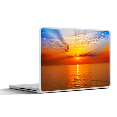 Produktbild von MuchoWow® Laptop Aufkleber Sticker Cover Sonnenuntergang - Meer - Himmel - Orange - Horizont - Wasser 31x22.5 cm - Laptop-Deko