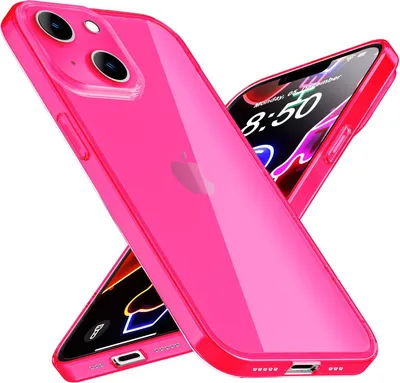Produktbild von Neon Hülle für iPhone 14, Durchscheinend Bunt Leuchtend Handyhülle Schutzhülle Pink