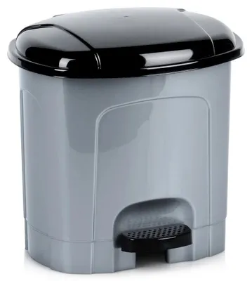Obrázok produktu pre Plastový kôš na odpad – pedálový – 3 litre – plast – sivý