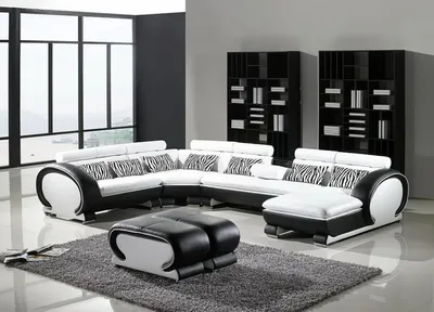 Produktbild von Ecksofa + 2x Hocker Eckgarnituren Leder Couchen Wohnzimmer Sitzmöbel jvmoebel ®
