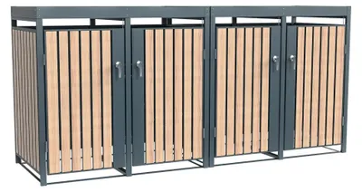 Zdjęcie produktu dla Westmann metalowy pojemnik na odpady Planta 4x240 L pojemnik na odpady z dachem do sadzenia 84x264x124 cm