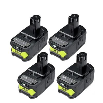 Obrázek produktu pro Lithium-iontová baterie Ryobi 18 V, 9,0 Ah a 6,0 Ah, certifikovaná CE a RoHS, 4 kusy 6,0 Ah
