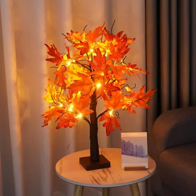 Ahornbaumlampe 24 LEDs, 60 cm, warmweiß, Tischlampe, USB
