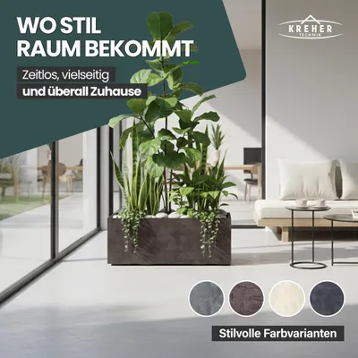 Produktbild von XL Pflanzkasten „Millennium“ 99x37,5x37,5 cm - 100L Volumen - Braun - Rollbarer Pflanzkübel - Wetterfest für Garten, Balkon & Terrasse