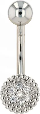 Produktbild von "Lugia" Edelstahl-Bronze Bauchnabelpiercing, Stabstärke 1,6 mm / Länge 11 mm / Kugelgröße 5 mm, vers