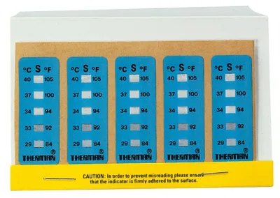 Temperaturmessstreifen 160–182 °C, 10 Stück, 18x39 mm