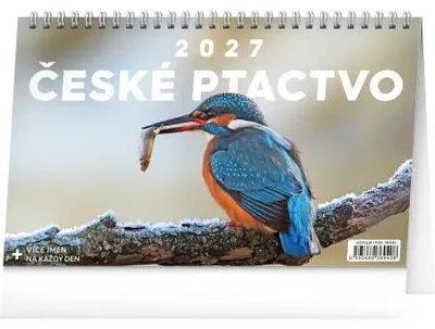 Obrázok produktu pre NOTIQUE Stolový kalendár "České vtáctvo" 2027, 23,1 x 14,5 cm
