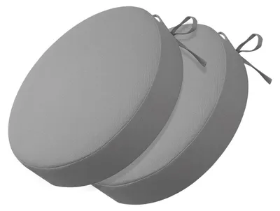 Zdjęcie produktu dla Zestaw 2 poduszek na krzesła okrągłe, 40 x 40 x 5 cm - antypoślizgowe i wodoodporne