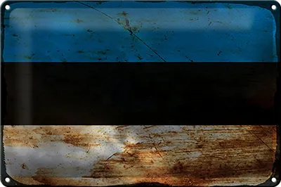 Produktbild von Blechschild Flagge Estland 30x20cm Flag of Estonia Rost