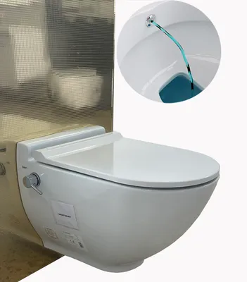 Produktbild von Bien THOR Randlos integr. Armatur NANO Spülrandloses Hänge Wand Dusch Taharet WC  mit Soft-Close WC Deckel
