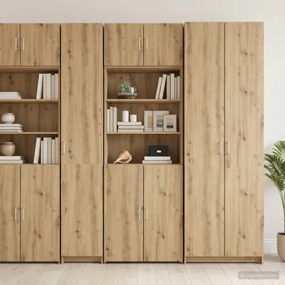 Image de Armoire de rangement vidaXL avec étagères, imitation chêne artisanal, 70 x 42,5 x 225 cm