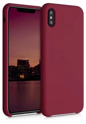Produktbild von kwmobile Handyhülle für Apple iPhone XS Max Hülle - Case Silikon - Kabelloses Laden - Schutzhülle Cover in Rhabarber Rot