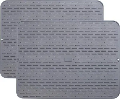 Immagine prodotto di Grandi tappetini in silicone per sgocciolare 24" x 18" – Flessibili e resistenti al calore – Set da 2