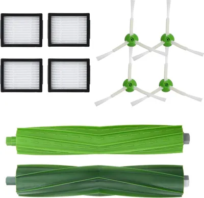 Produktbild von Ersatzteile Set kompatibel mit iRobot Roomba e/i Serie - 4x Filter 4x Seitenbürste 2x Bürste -Staubsauger Zubehör für Modelle  i3/i3+/i4/i7/i7+/E5/E6/E7