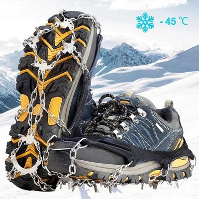 Productafbeelding van Famanu stijgijzers voor bergschoenen met 19 tanden - Antislip spikes voor alle leeftijden