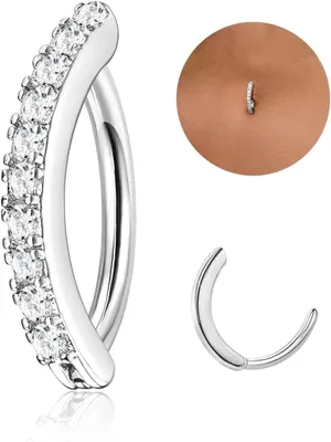Imagen del producto de Piercing para el ombligo, acero inoxidable 14G, con dije de corazón de opalo, unidad individual, para piercings corporales