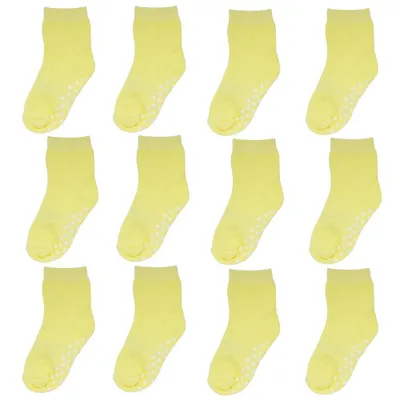 Produktbild von YALION StoppersockenKinder 12 Paar Antirutschsocken Baby Jungen Rutschsocken ABS Baumwolle Socken Mädchen Crew Socks Sternenpunkt-Gel-Stil 3-4 Jahre