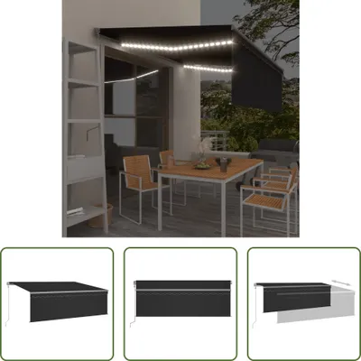 Immagine prodotto di The Living Store Tenda automatica a rullo con sensore di vento a LED 4x3m antracite