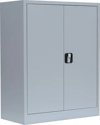 Produktbild von Aktenschrank Flügeltürenschrank 2 Fachböden Metallschrank abschließbar 1000 x 80