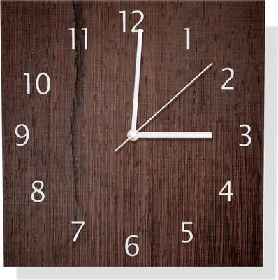 Produktbild von Wallario Design Wanduhr Holz-Optik Textur dunkelbraunes Holz aus Aluverbund, Größe 30 x 30 cm