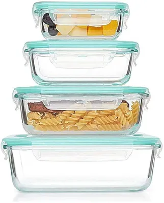 Produktbild von Glasdosen mit Deckel, 4-teilig, luftdicht, mikrowellengeeignet, 4 Stück