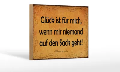 Produktbild von Holzschild Spruch 18x12cm Glück wenn niemand auf den Sack