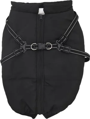 Produktbild von vidaXL Hundemantel Schwarz L44 Fleece und Polyester